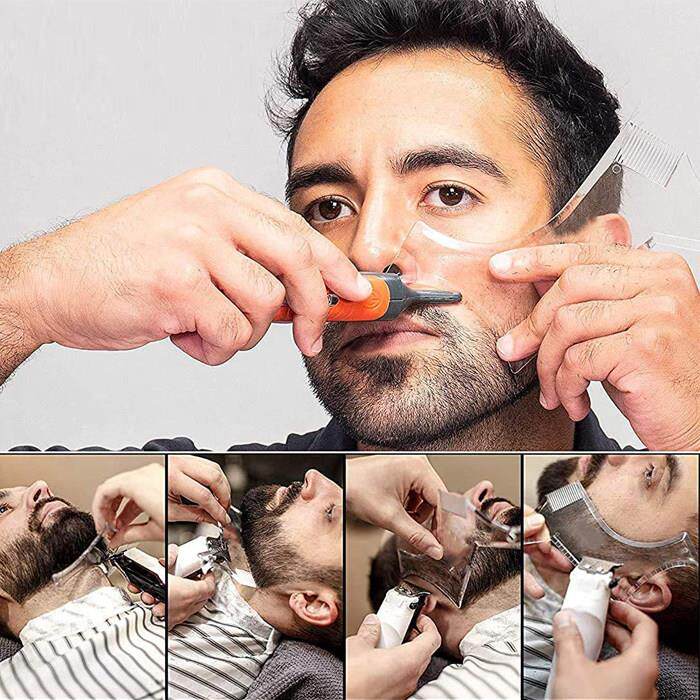 多功能络腮胡子造型模板beard shaping tool胡须梳子理发修剪工具