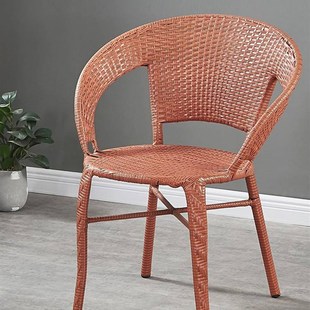 阳台藤椅单人靠背椅家用老人庭院户外桌椅组合编织休闲腾椅三件套