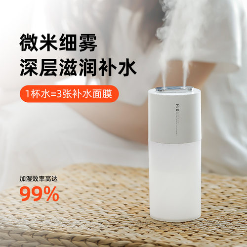 喷雾加湿器大雾量脸部补水桌面家用卧室夜灯充电无线车载香薰机
