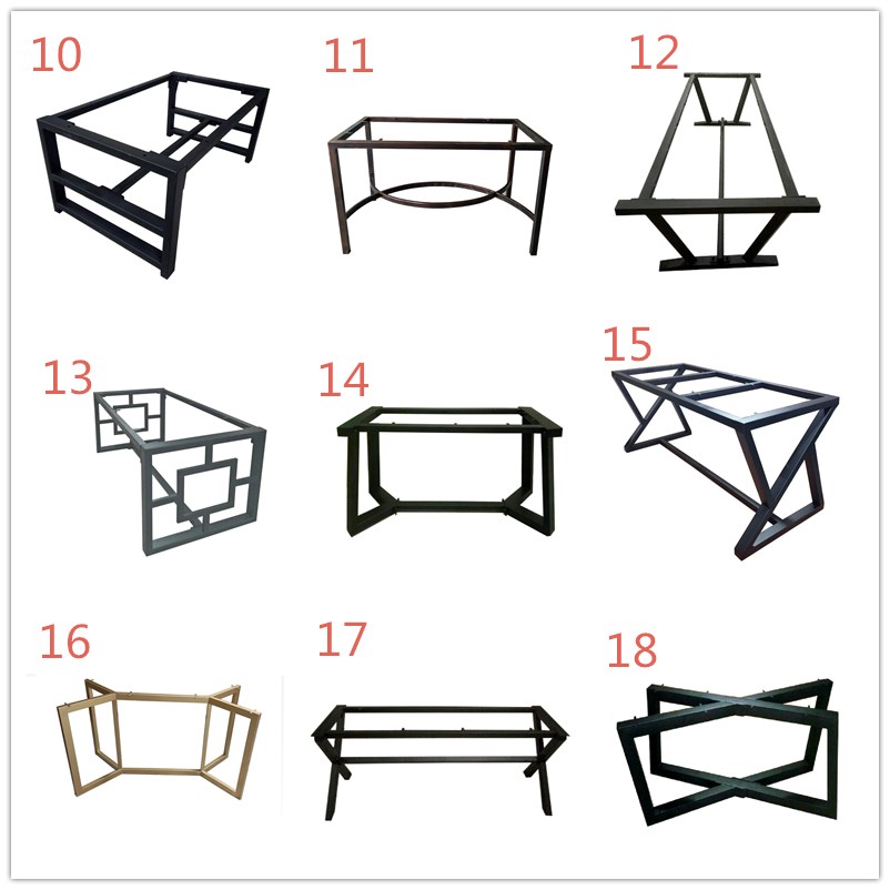 定制铁艺桌面餐桌腿桌脚玻璃支架办公桌脚架子吧台茶几支撑脚