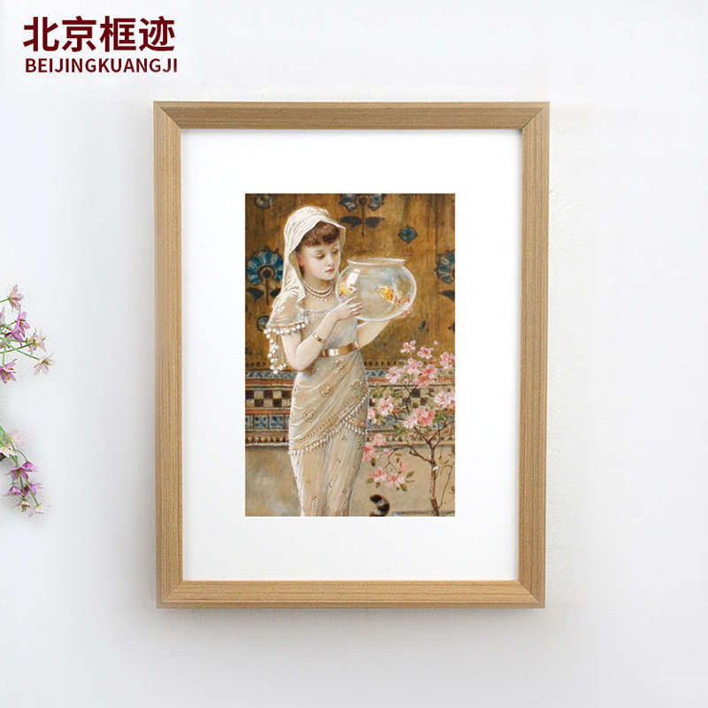 实木相框定制外框挂墙任意尺寸8k2装裱拼图框海报框画框2寸
