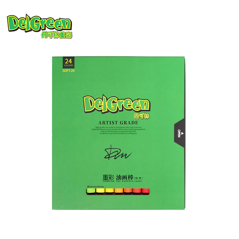 丹可林重彩油画棒二代色2色3色蜡笔儿童小学生专业绘画可水洗