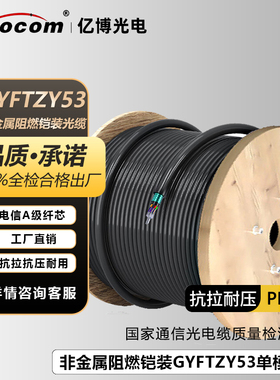 亿博（Ebocom）GYFTZY53非金属铠装光缆 国标室外单模铠装非金属阻燃直埋地埋铠装光缆光纤线