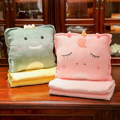 毯子午睡办公室小毛毯单人午睡小被子可收纳沙发盖毯子枕头休闲毯