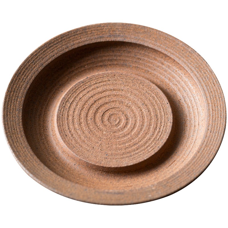 碌心 粗陶杯垫 隔热手捏茶垫 功夫茶具茶道配件 复古无釉杯托