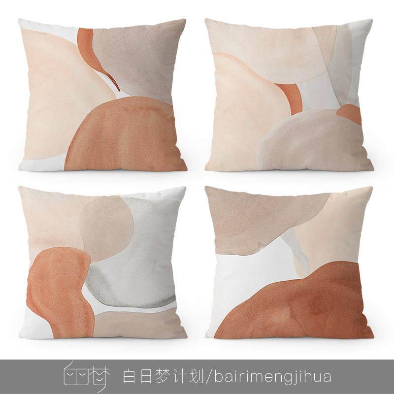 抽象艺术抱枕北欧简约新中式禅意沙发客厅民宿腰枕套绒面靠枕靠垫,居家布艺,靠垫/抱枕,淘宝优惠券,粉丝福利购,淘宝优惠卷