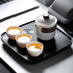 羊脂玉白瓷盖碗茶杯单个高档带盖带过滤防烫家用茶具泡茶器手抓壶