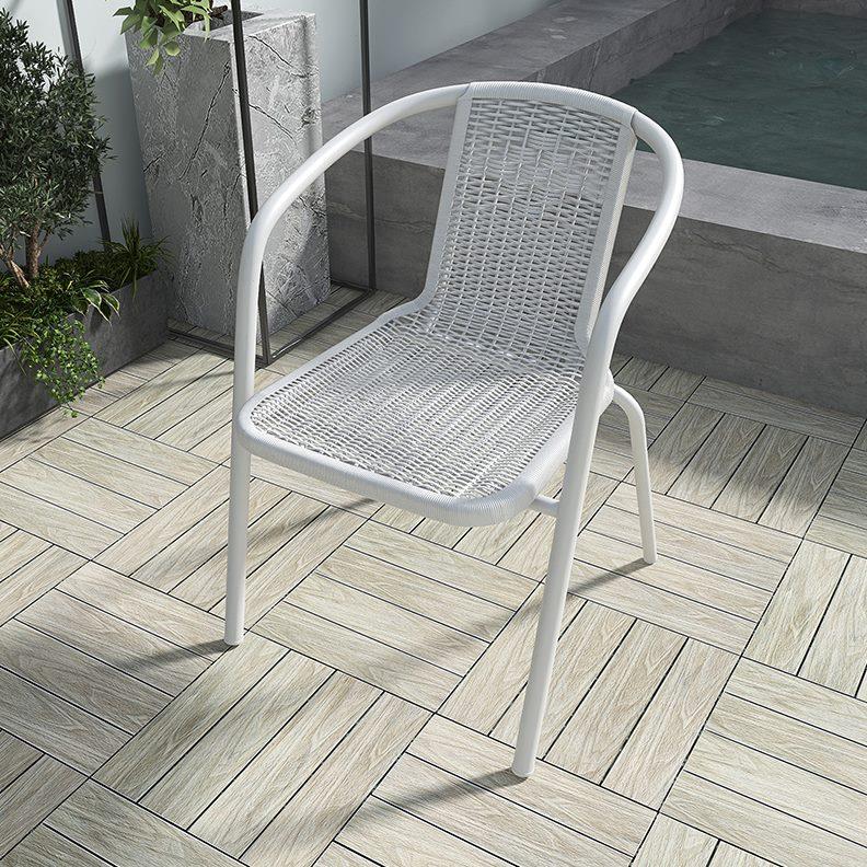 阳台休闲桌椅庭院白色户外露天桌椅靠背桌椅家用室外藤椅休闲单人