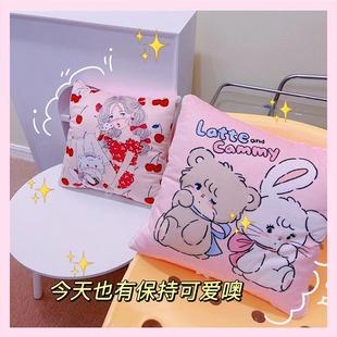 可爱软萌软妹被子两用毯子二合一午睡盖毯靠垫ins纯欲风沙发抱枕