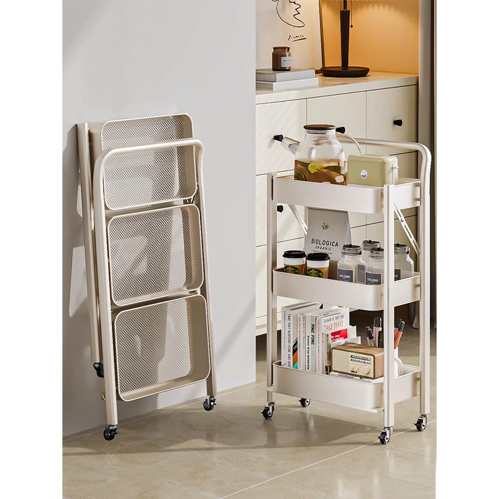 小推车置物架落地可移动厨房卧室卫生间家用零食水果多层收纳架子