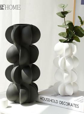 北欧现代简约不规则艺术陶瓷花瓶摆件客厅干花插花样板房装饰花器