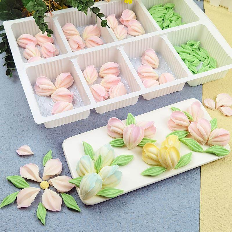 刮刀花巧克力郁金香节日装扮用品蛋糕装饰烘焙食用摆件配件母亲节