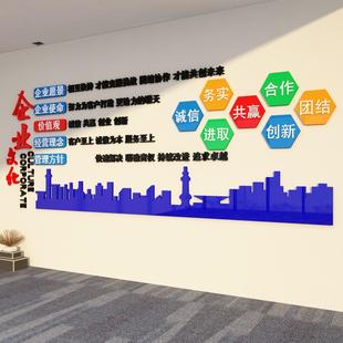 办公室墙面装饰公司背景企业文化贴纸画房产中介门店布置励志标语