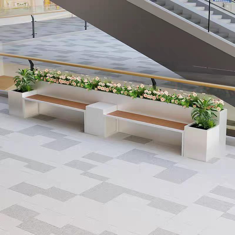 户外座椅座凳卡座铁艺花箱组合商业街广场休闲 凳露台庭院花坛花