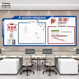 会议办公室墙贴面装饰公司告示栏荣誉展示磁铁板布置企业文化通知