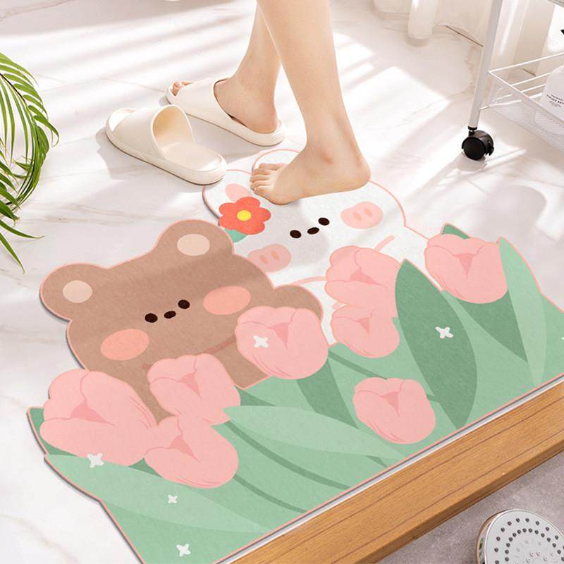 可爱矽藻泥浴室地垫防滑垫吸水板化妆室厕所门口速干 干门垫地毯,居家布艺,家用脚垫,淘宝优惠券,粉丝福利购,淘宝优惠卷