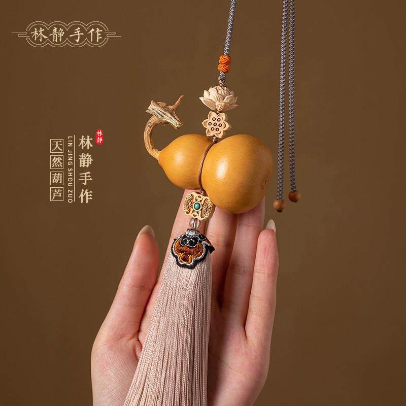 天然葫芦挂饰门对门家居大门玄关卧室覆古流苏莲花中国结挂饰平安