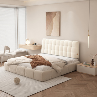 床头靠垫榻榻米自粘靠背简约现代卧室床头软包定制奶油风格