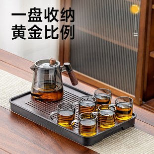 玻璃茶具套装 2024新款 家用客厅泡茶壶茶盘办公室会客喝茶防烫茶杯