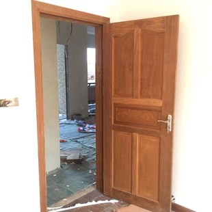 印尼菠萝格实木门门房门扇素门室内门卧室门静音免漆素门定制