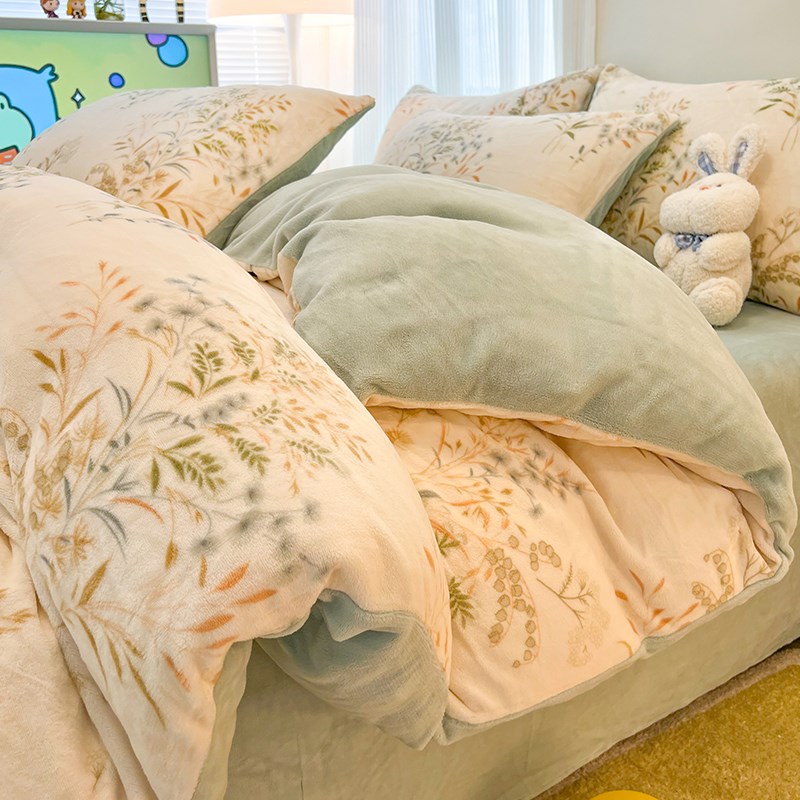 冬季面被单件1x200x230宿舍珊瑚绒被罩单独加绒床单