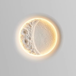 月亮壁灯嵌入式石灯卧室床头灯创意电视背景墙壁灯艺术壁画灯具