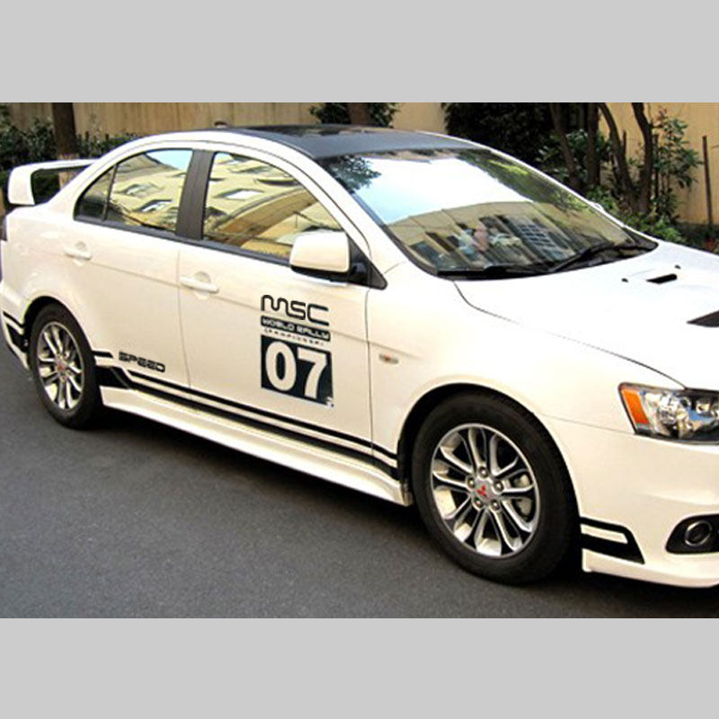 裙线拉数字车门号码定制车腰线全车反光车身门改装汽车纸