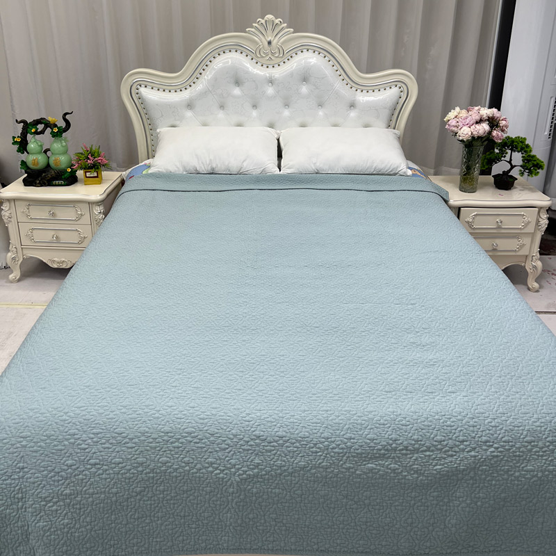 四季通用的素色纯棉床盖双面全棉绗缝床单夏凉被踏踏米夹棉铺盖垫