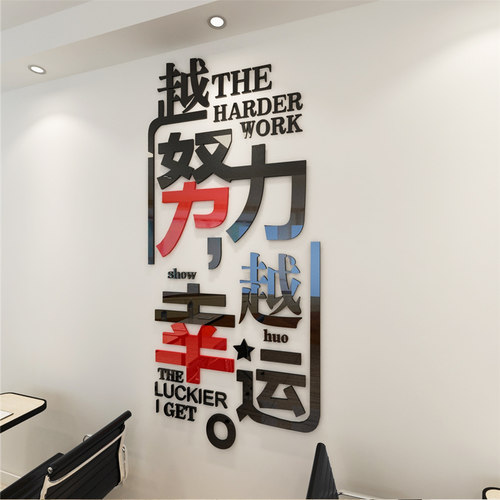 励志墙贴立体贴纸画书房教室企业文化墙布置办公室墙面装饰