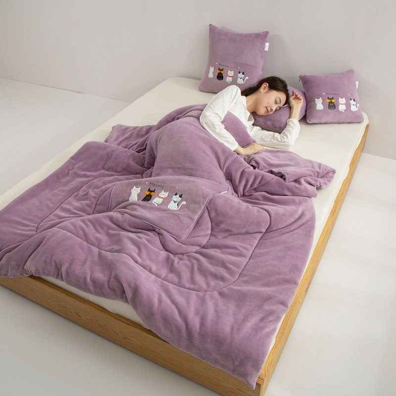 抱枕被加厚保暖办公室空调毯子两用二合一午睡折叠车载靠枕,居家布艺,抱枕被,淘宝优惠券,粉丝福利购,淘宝优惠卷