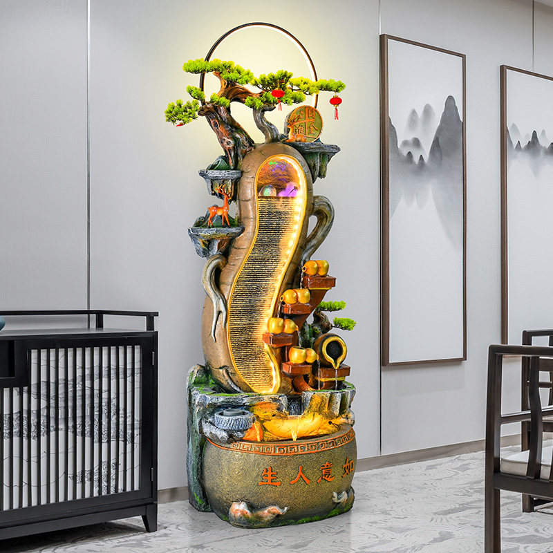 客厅假山水幕墙流水落地循环水景喷泉公司办公室招财造景装饰,家居饰品,落地摆件,淘宝优惠券,粉丝福利购,淘宝优惠卷