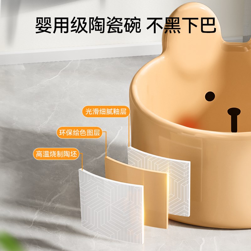 猫碗狗碗猫食盆陶瓷宠物碗狗盆猫水碗猫咪饭碗猫粮不易打翻斜口碗