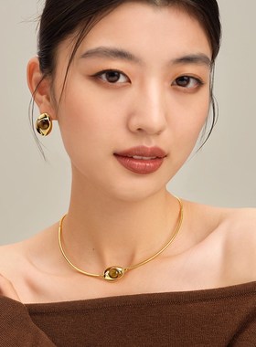 OYBIYABI欧比雅比【木星系列】星球漩涡项圈虎眼石耳钉耳环项链女