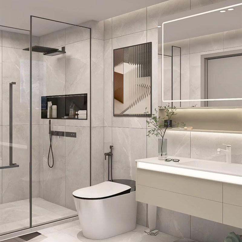 spc石晶墙板仿大理石木纹卫生间防水翻新专用石塑板仿瓷砖墙板