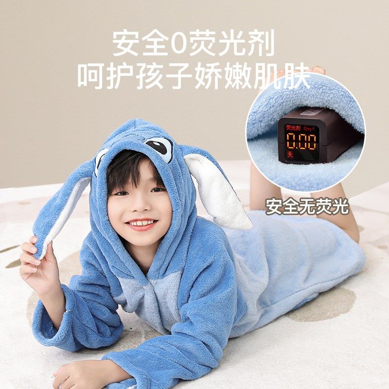 秋冬季儿童浴袍带袖可穿式连帽浴巾可裹游泳中大男女童专用浴衣袍,婴童用品,浴巾,淘宝优惠券,粉丝福利购,淘宝优惠卷