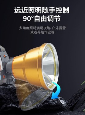 亮之友大功率16核激光炮头戴分体式强光1000w氙气头灯海洋王pl00