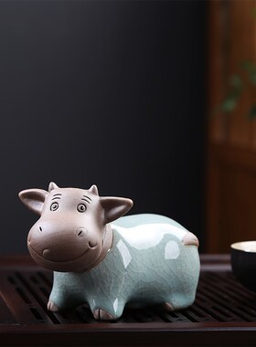 陶瓷牛摆件招财可爱萌牛电视柜桌面家居装饰品生日礼物十二生肖牛