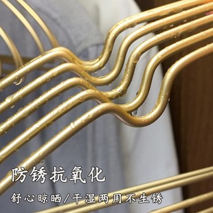 太空铝合金衣架实心加粗加厚家用挂衣金属衣撑子轻奢衣柜