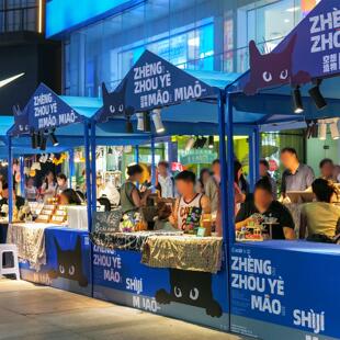 集市摆摊货架夜市地摊车铁艺活动棚架可定制户外创意小吃车展示架