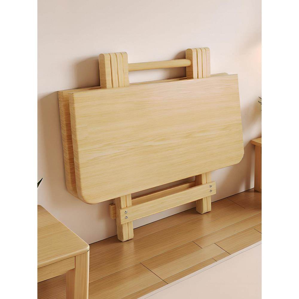 实木折叠桌小户型家用折叠餐桌简易吃饭小桌子可折叠小方桌出租屋