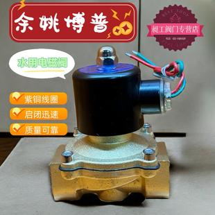 余姚博普电磁阀 2W型 膜片式 黄铜电磁阀 常闭 型 AC220V DC24V