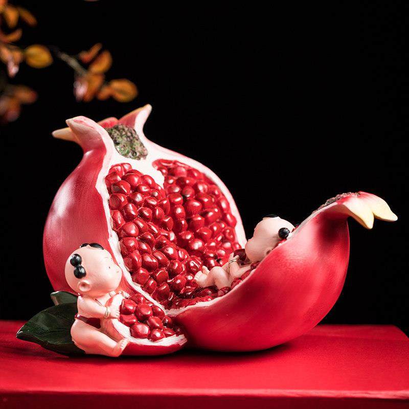 多子多福石榴摆件中式新婚礼物送新人早生贵子福娃婚房装饰吉祥物