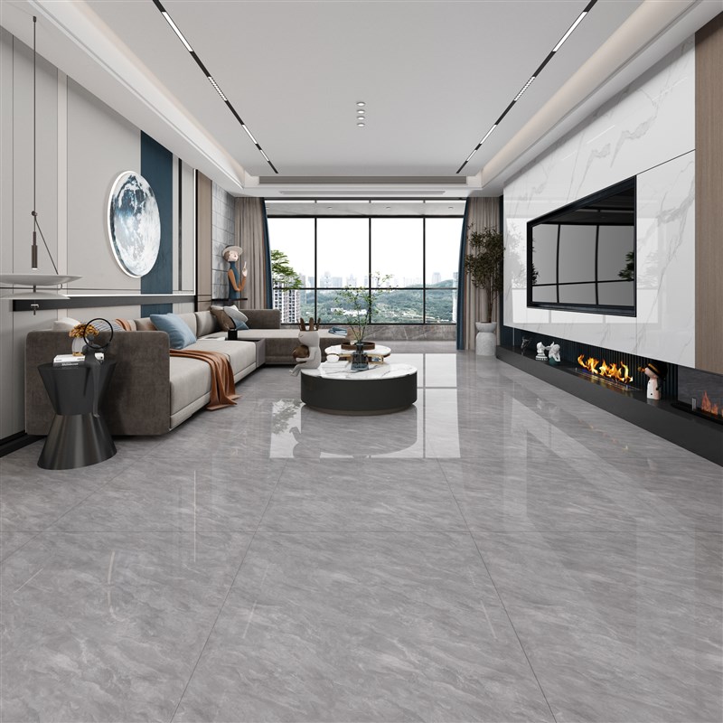简约全瓷深浅灰色通体大理石瓷砖80B0x800客厅防滑地砖白黄地板砖