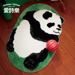 地垫新中式 地毯垫吸水复古 乐防滑垫熊猫诗入户门卫生间爱 家用