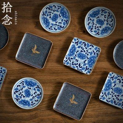 拾念 缠枝莲杯垫青花瓷隔热茶托中式陶瓷功夫茶具茶垫茶道小碟子,餐饮具,杯垫,淘宝优惠券,粉丝福利购,淘宝优惠卷