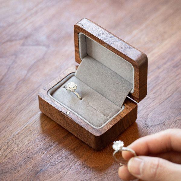 创意简约黑胡桃实木单戒对戒收纳盒木质首饰盒结婚用品可刻字礼品,家居饰品,饰品盒,淘宝优惠券,粉丝福利购,淘宝优惠卷
