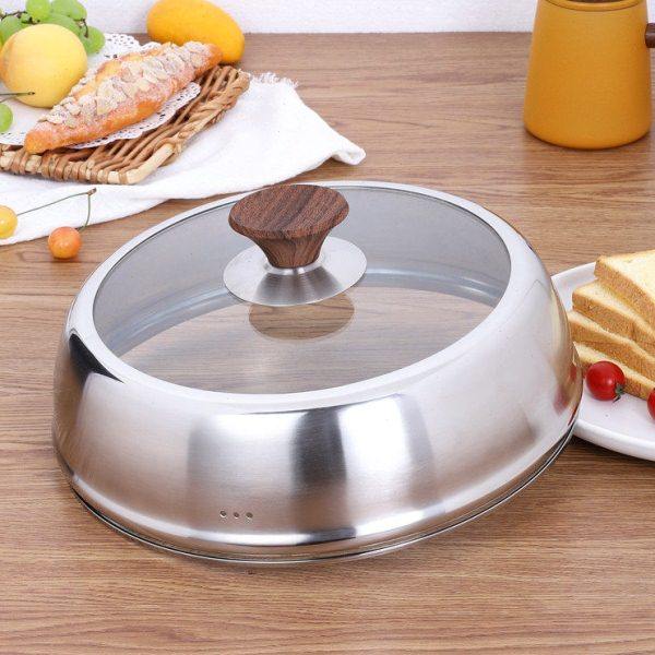 加高锅盖炒锅蒸锅盖子26CM28cm32可视加厚家用不锈钢高拱盖子配盖