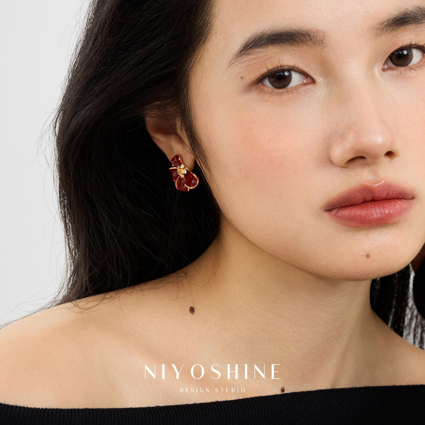 红色珐琅花瓣锆石耳钉轻奢气质大气高级感小众新年春节过年耳饰女,饰品/流行首饰/时尚饰品新,耳钉,淘宝优惠券,粉丝福利购,淘宝优惠卷