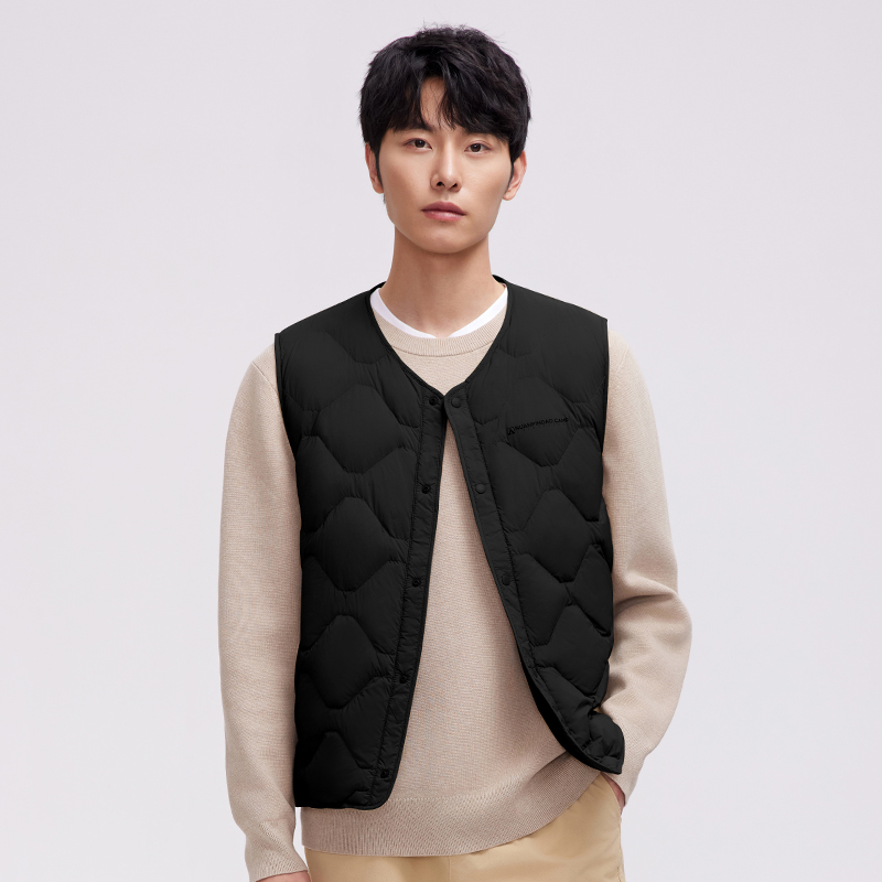暖频道男士春秋款轻舒适百搭休闲居家内胆短款羽绒马甲