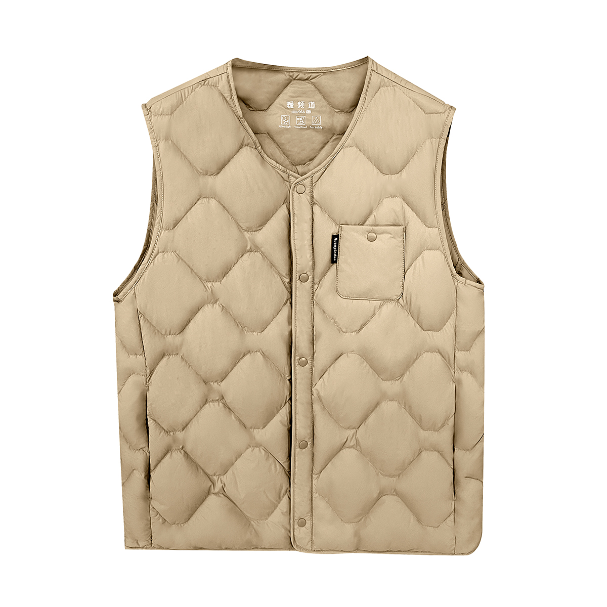 男士圆领保暖轻便羽绒马甲